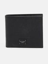 DOLCE & GABBANA BLACK TUMBLED LEATHER DAUPHINE WALLET
