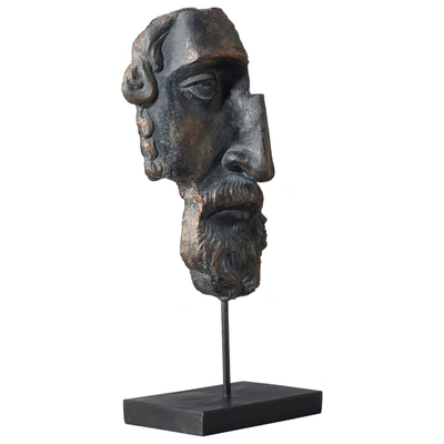 Oka Archytas Half Head Sculpture - Black