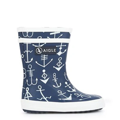 Aigle Blue Baby Flac Anchor Rain Boots