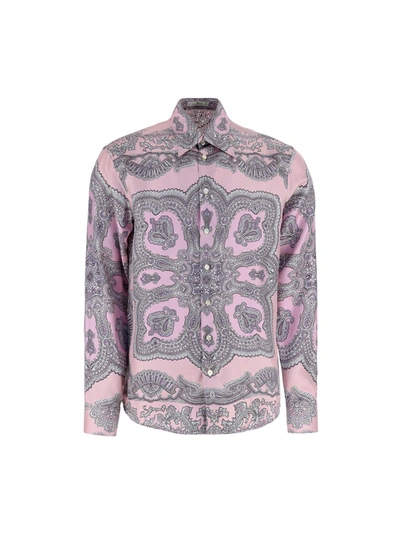Etro Paisley-print Silk Shirt In Pink