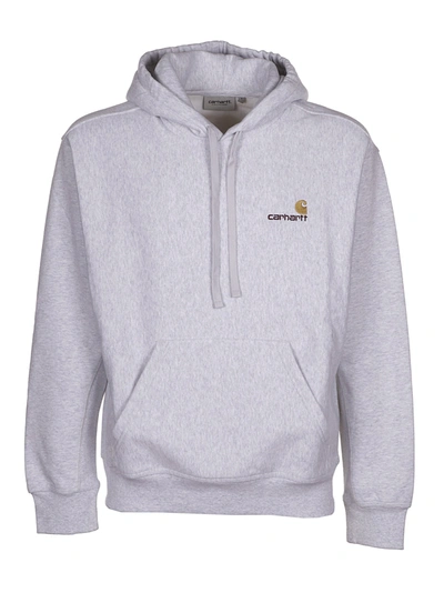 Carhartt Wip Logo Embroidered Hoodie In Grey