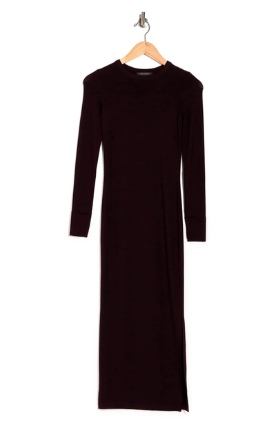 French Connection Sweeter Long Sleeve Midi Sweater Dress In Evening Wine