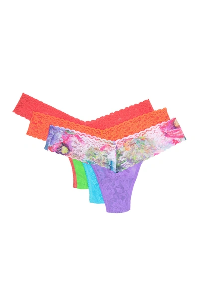 Hanky Panky Low Rise Lace Thongs In Beab-tano/ Impression