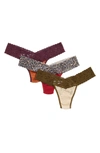Hanky Panky Low Rise Lace Thongs In Blec