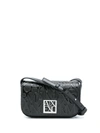 Armani Exchange Embossed Logo Crossbody Bag In Black