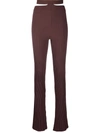 ADAMO RIBBED-KNIT SLIM-FIT TROUSERS