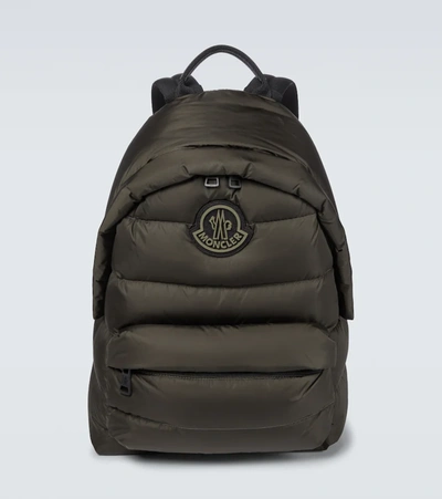 Moncler Legere Quilted Shell Backpack In Verde Militare