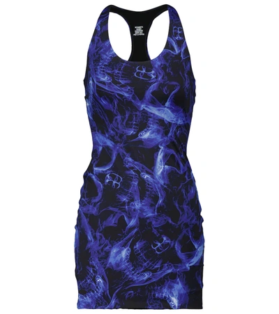 Vetements Marble Print Tank Dress In Blue Skulls (blue)