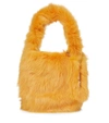 Miu Miu Shearling Shoulder Bag In Orange