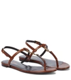 SAINT LAURENT CASSANDRA LEATHER THONG SANDALS,P00596077