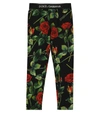 DOLCE & GABBANA FLORAL STRETCH-COTTON LEGGINGS,P00591476