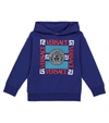 VERSACE MEDUSA LOGO COTTON HOODIE,P00611336