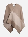 FENDI WOOL AND CASHMERE PONCHO WITH LOGO PRINT,FXX720 AHRIF0QU5