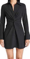 Cinq À Sept Mckenna Twist-front Collared Dress In Black