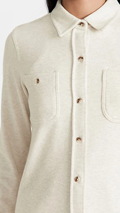 Faherty Legend Sweater Shirt In Pure White Twill