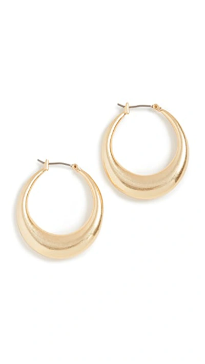 Madewell Large Crescent Hoop Earrings In Vintage Gold