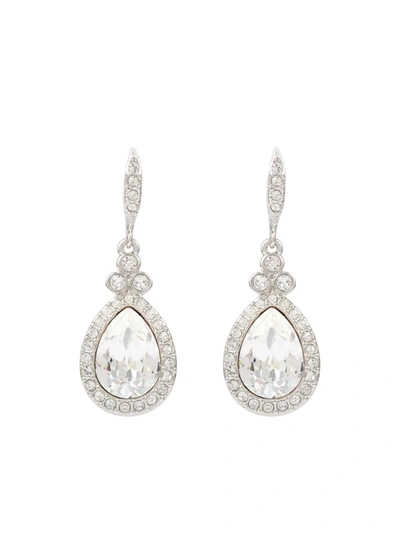 Pre-owned Givenchy 2000s Crystal-embellished Dangle Earrings In Silver