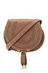 Chloé Marcie Small Suede Saddle Crossbody Bag In Pink