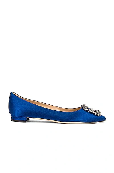 Manolo Blahnik Hangisi Flat In Blue