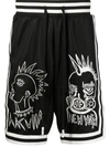 HACULLA EMBROIDERED MESH-PANEL BASKETBALL SHORTS