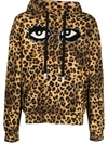 Haculla Mens Grey Leopard Demon Animal Printed Cotton Hoodie M In Brown