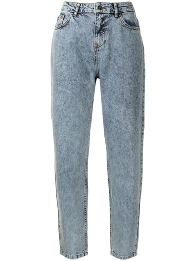 Twinset Cropped Denim Jeans In Blue