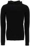 Rick Owens Wool-cashmere Hooded Jumper In Black