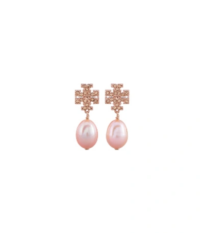 Tory Burch Mother Of Pearl Drop Earrings In Gold