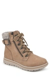 Cliffs By White Mountain Hearty Knit Collar Lace-up Boot In Wheat/ Fabric/ Sweater