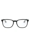 Ray Ban Kids' 48mm Square Optical Glasses In Top Black