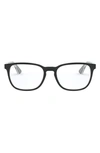 Ray Ban Ray-ban Kids' 48mm Square Optical Glasses In Top Black
