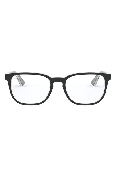 Ray Ban Kids' 48mm Square Optical Glasses In Top Black