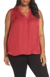 VINCE CAMUTO V-NECK RUMPLE BLOUSE,9299145