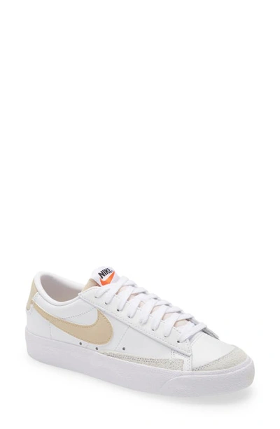 Nike Blazer Low 77 "white/pale Coral" Sneakers In White,pale Coral,black,rattan