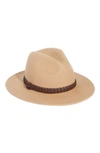 Treasure & Bond Braided Band Wool Fedora In Tan