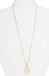 Gas Bijoux Lucky Scarab Long Pendant Necklace In Gold/ White