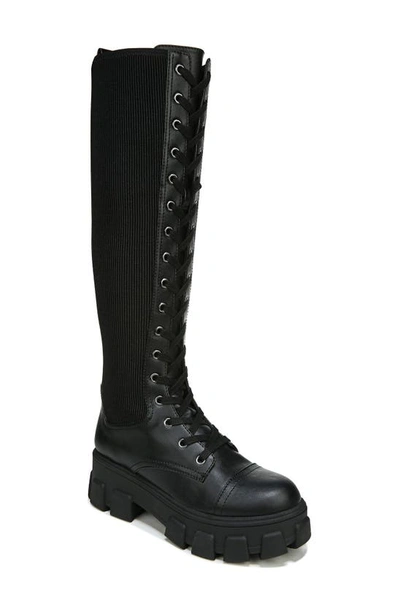 Circus By Sam Edelman Gwen Faux Leather Tall Combat Boots In Black