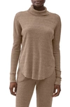 Michael Stars Marcy Turtleneck Shirttail Top In Woodchip