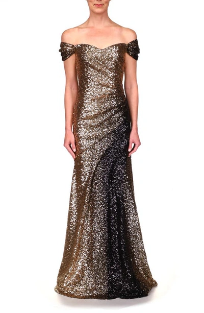 green emerald velvet dress Timeless Black Gold Plunge Sequin Hourglass Illusion Mermaid Maxi Dres –  Nazz Collection main image 1