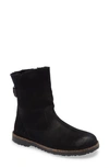 Birkenstock Upsalla Genuine Shearling Suede Boot In Black/ Black