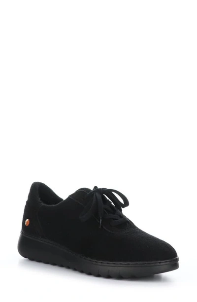 Softinos By Fly London Elra Sneaker In 000 Black Tweed/ Felt