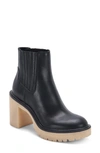 Dolce Vita Caster H2o Black Leather Platform Ankle High Heel Boots