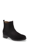 Wonders Waterproof Leather Bootie In Black Suede