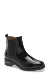 Wonders Waterproof Leather Bootie In Black Patent