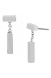 Allsaints Bar & Chain Drop Earrings In Rhodium