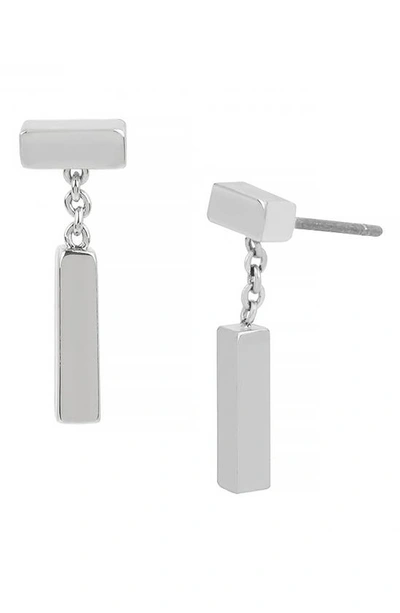 Allsaints Bar & Chain Drop Earrings In Rhodium