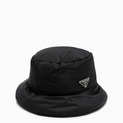 Prada Black Quilted Bucket Cap