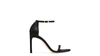 Stuart Weitzman Womens Squarenudist Black Suede Heel Sandal With Ankle Strap