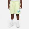 Nike Sportswear Club Big Kids' Shorts (extended Size) In Lime Ice