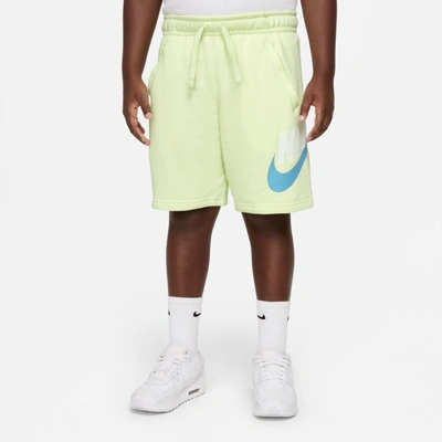 Nike Sportswear Club Big Kids' Shorts (extended Size) In Lime Ice